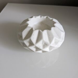Geometric White Ceramic Art Piece